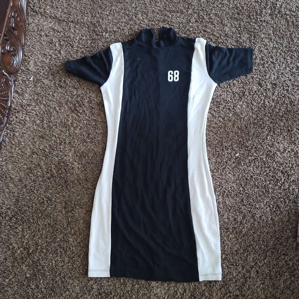 Nasty Gal Black and White Athletic Sheath Dress